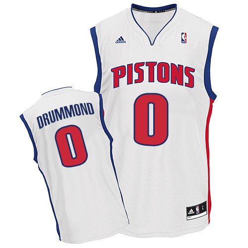 Mens Adidas Detroit Pistons 0 Andre Drummond Swingman White Home NBA Jersey